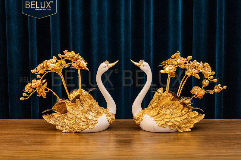 Chậu Lan Song Hỷ Mạ Vàng 24K –Biểu Tượng Của Tình Yêu Vĩnh Cửu Và Sự Sang Trọng